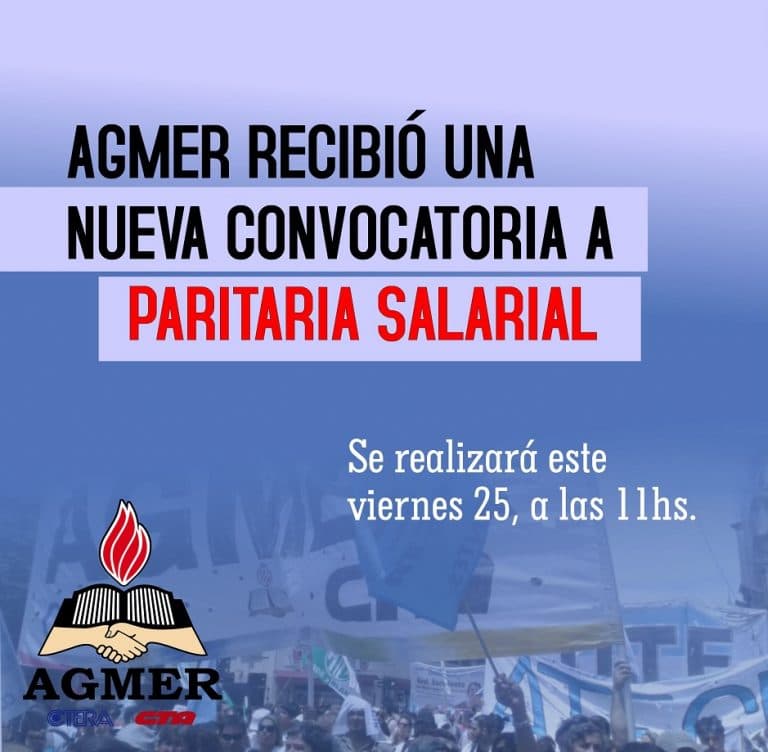 AGMER recibió una nueva convocatoria a paritaria salarial