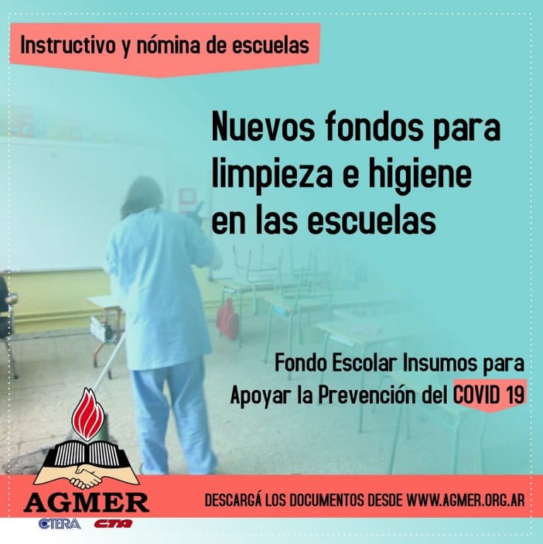 Nuevos fondos para limpieza e higiene en las escuelas
