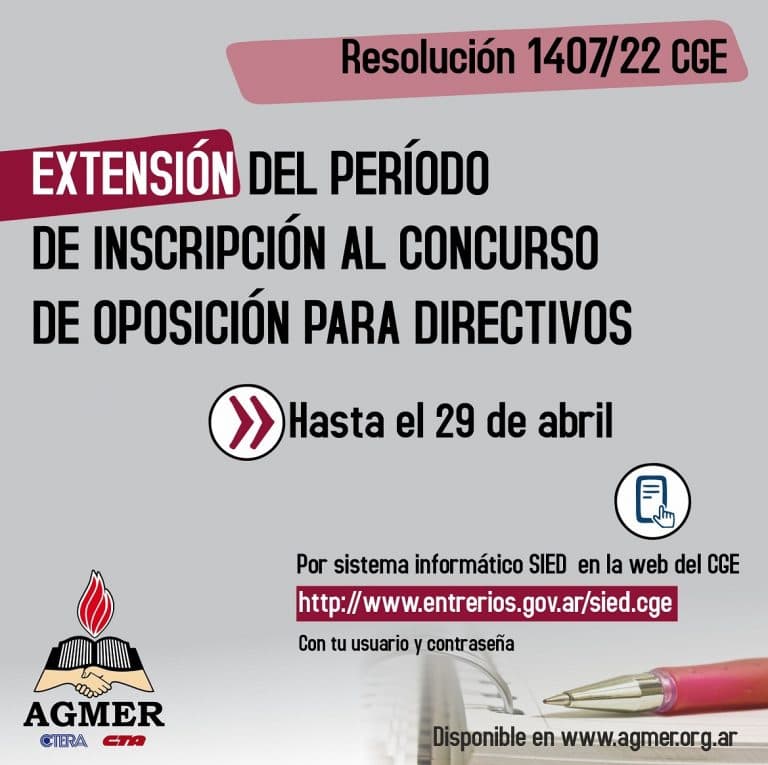 Oposición para cargos directivos: se extiende el período de inscripción