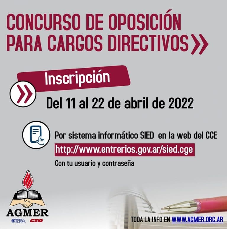 Inscripciones al Concurso de Oposición para Cargos Directivos