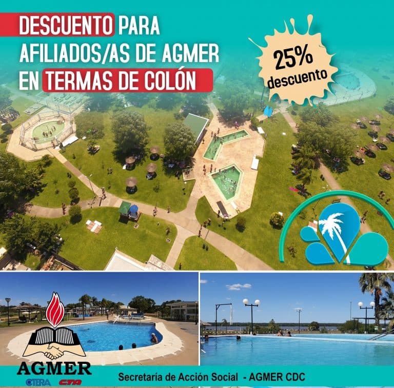 Descuento para afiliados/as en Termas de Colón