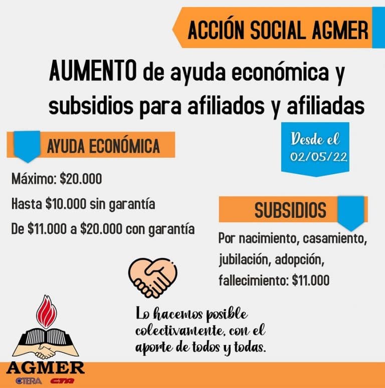 Actualización de montos de ayuda económica y subsidios