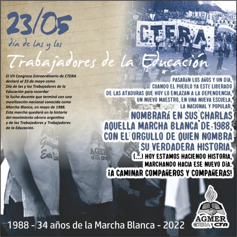 23 de mayo » Día de las y los Trabajadores de la Educación