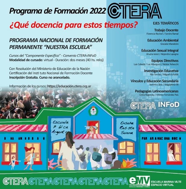 Programa de Formación 2022 de CTERA: ¿Qué docencia para estos tiempos?