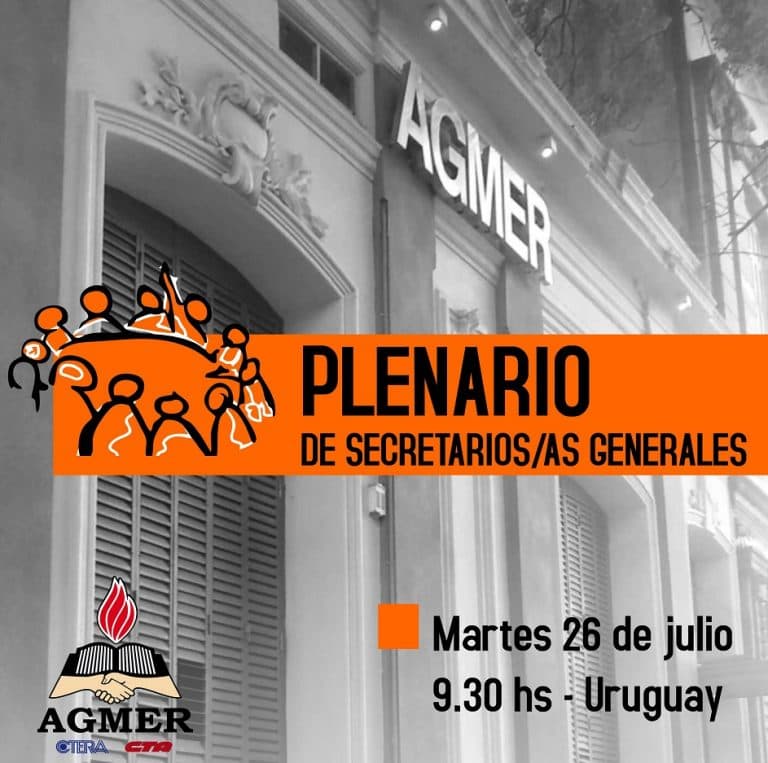 AGMER convocó al Plenario de Secretarios/as Generales
