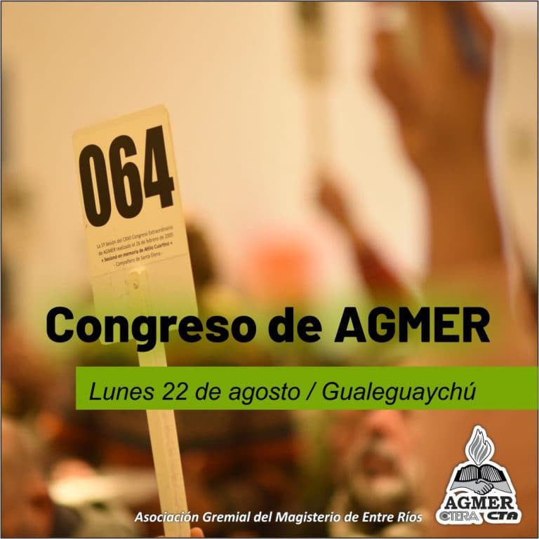 Lunes 22: Congreso de AGMER