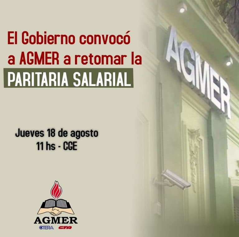 El Gobierno convocó a AGMER para reanudar la paritaria salarial