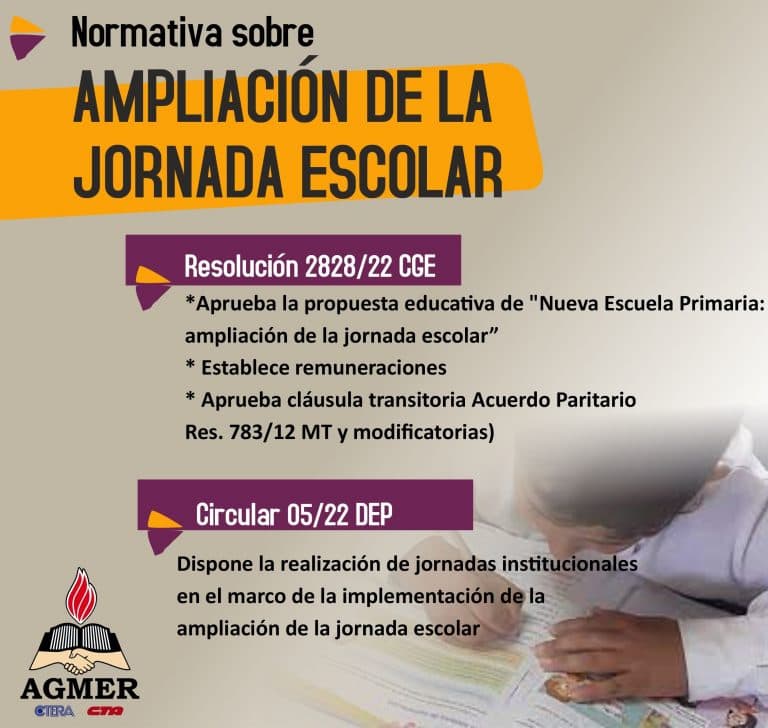 Normativa sobre ampliación de la jornada escolar