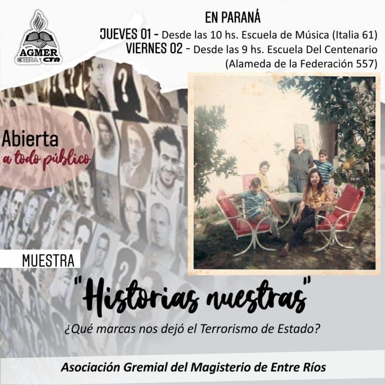 La muestra “Historias nuestras: ¿qué marcas nos dejó el Terrorismo de Estado?” en Paraná
