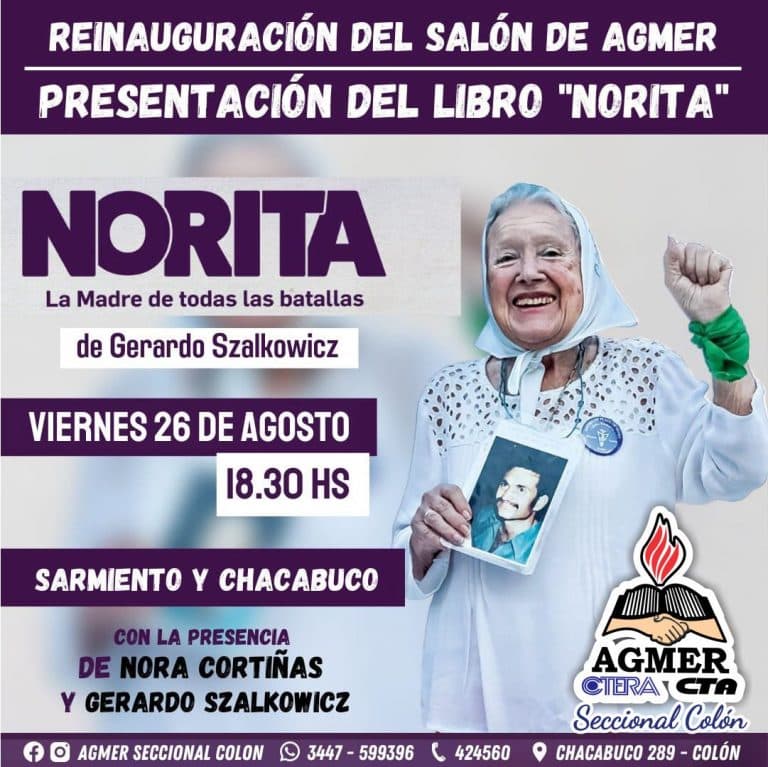Nora Cortiñas en Colón: Presentación de “Norita. La madre de todas las batallas”