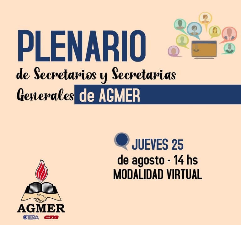 Convocatoria a Plenario de Secretarios y Secretarias Generales de AGMER