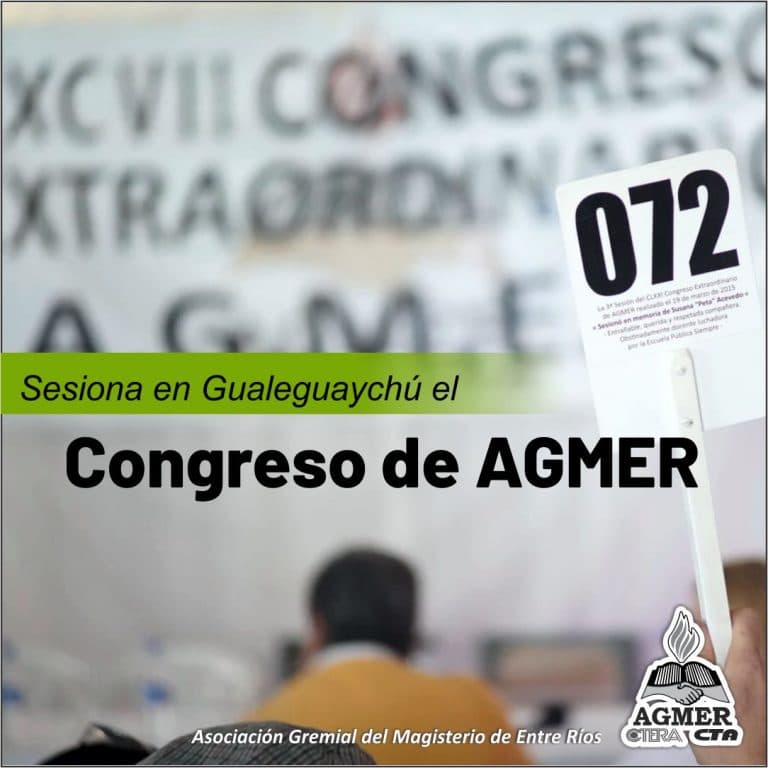 Sesiona el Congreso de AGMER en Gualeguaychú
