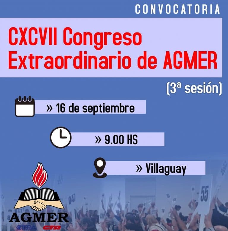 Convocatoria a Congreso Extraordinario de AGMER