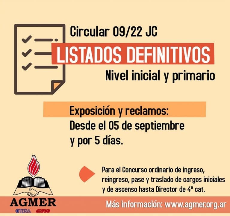 Listados definitivos: exposición y reclamos