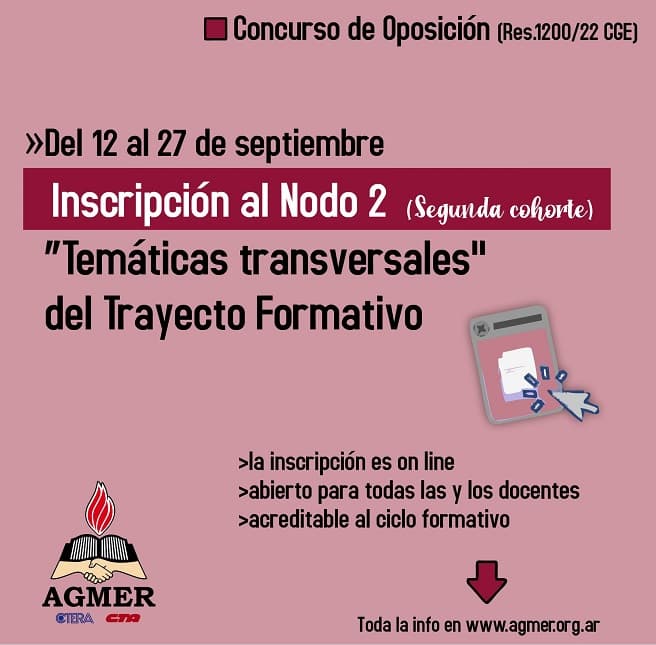 Concurso de Oposición: Inscripciones al Nodo 2 del trayecto formativo (2ª cohorte)