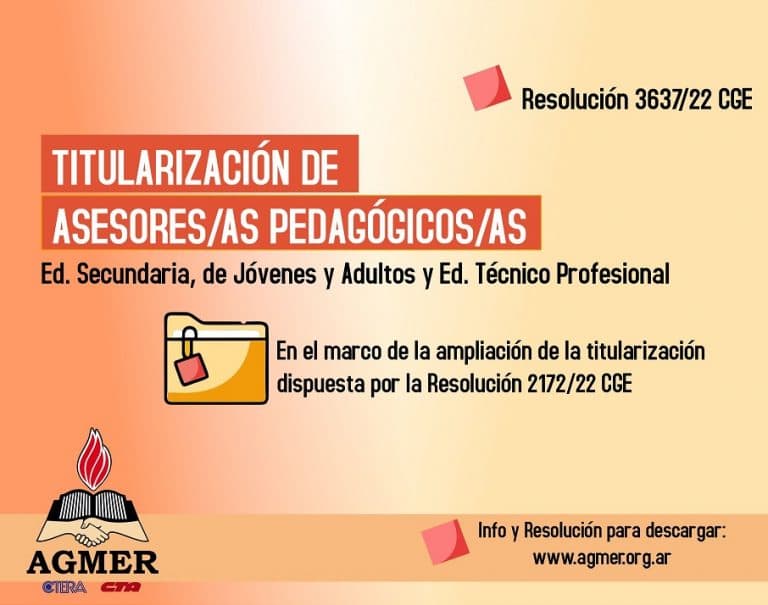 Titularización de cargos de Asesoría Pedagógica