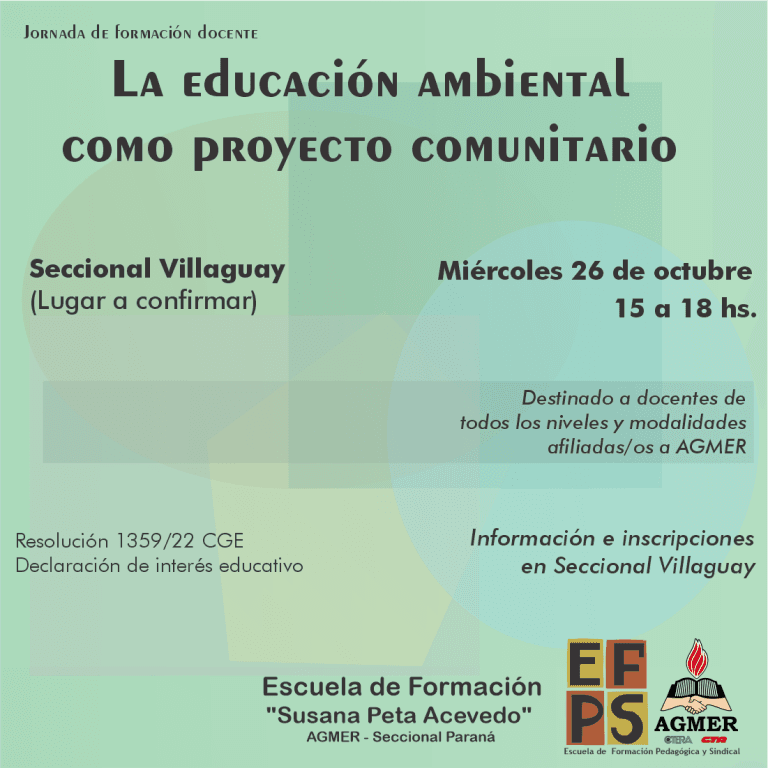 VILLAGUAY | Jornada “La educación ambiental como proyecto comunitario”