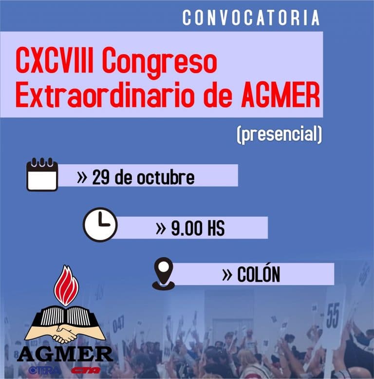 Convocatoria a Congreso Extraordinario de AGMER