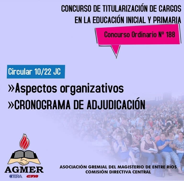 Circular 10/22 JC: Cronograma de adjudicaciones