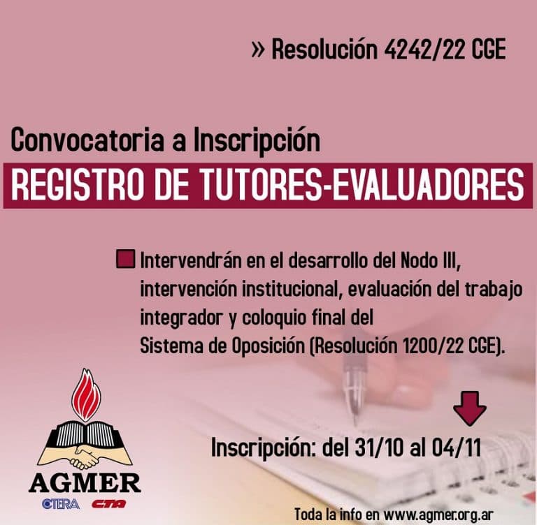 Convocatoria a conformación del Registro de tutores evaluadores