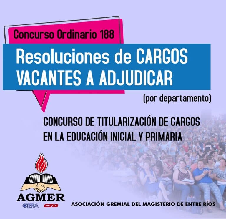 Concurso 188: Resoluciones de cargos vacantes