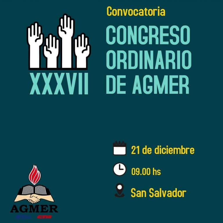 AGMER convoca al XXXVII Congreso Ordinario