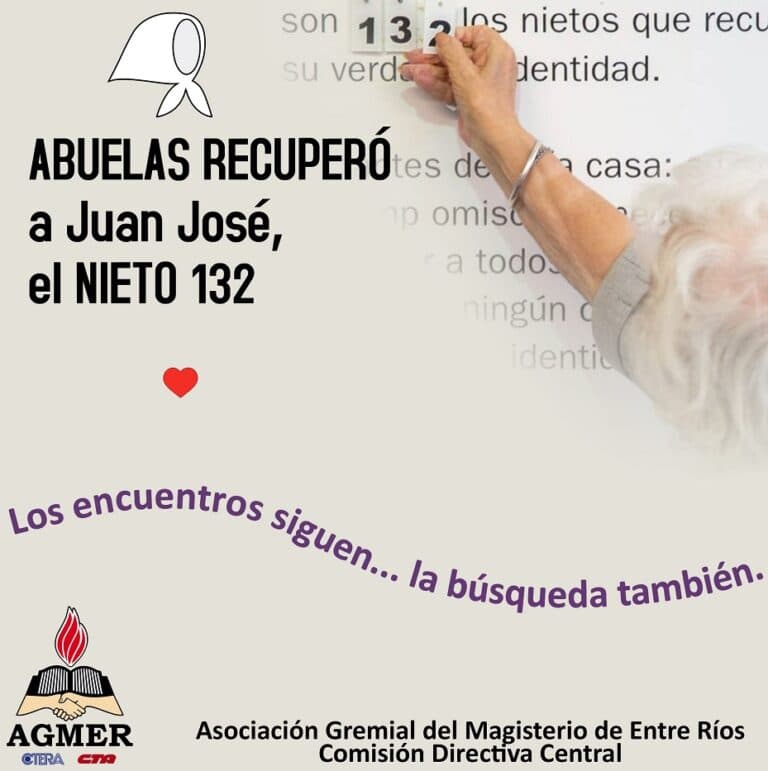 Abuelas anunció la recuperación del nieto 132