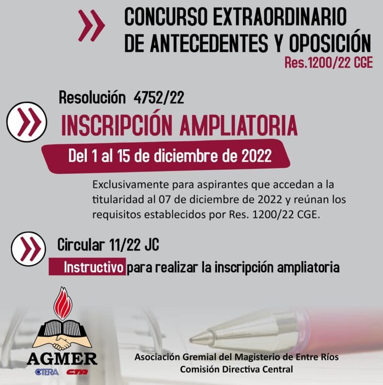 Concurso de Oposición para cargos directivos: inscripción ampliatoria