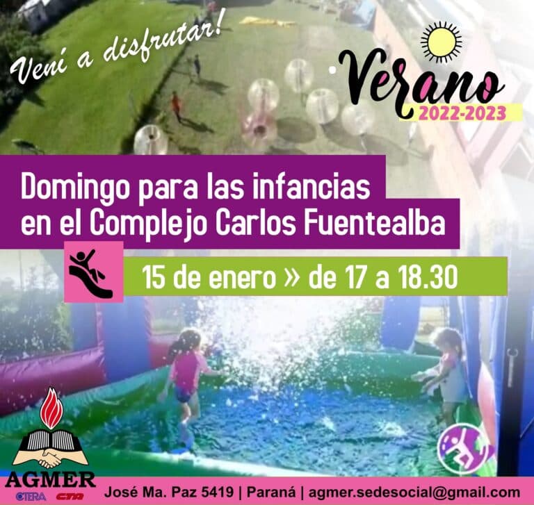 Actividades para las infancias en el camping de AGMER