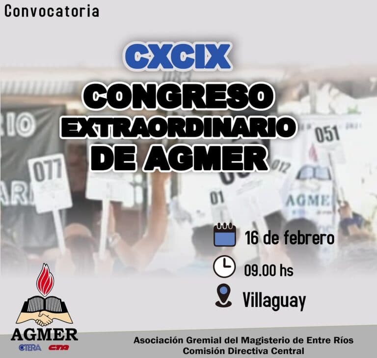 Congreso Extraordinario de AGMER | Convocatoria