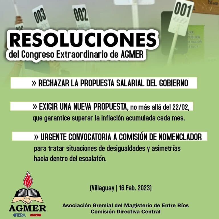RESOLUCIONES DEL CONGRESO | Anticipo