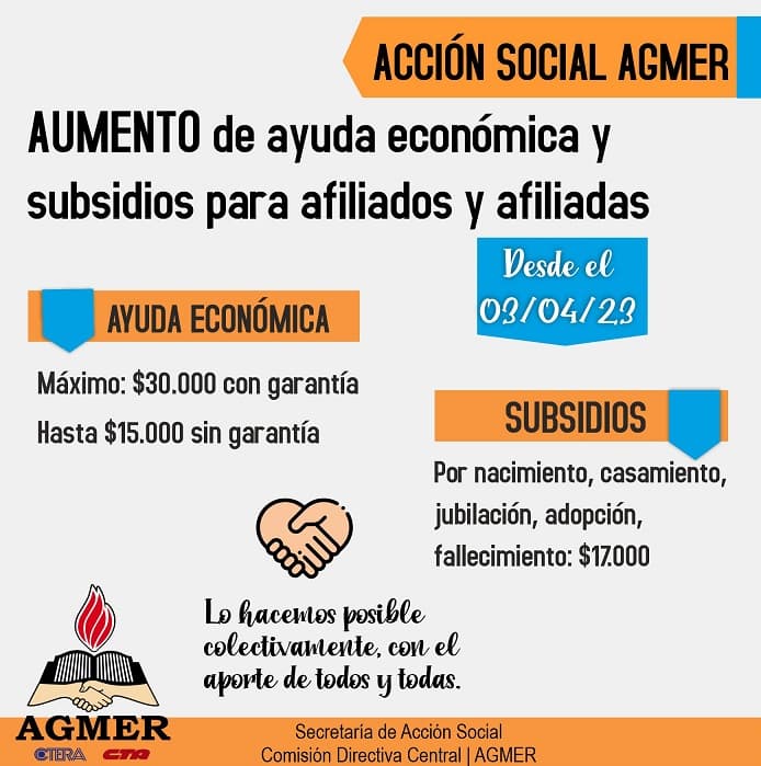 Actualización de montos de ayuda económica y subsidios