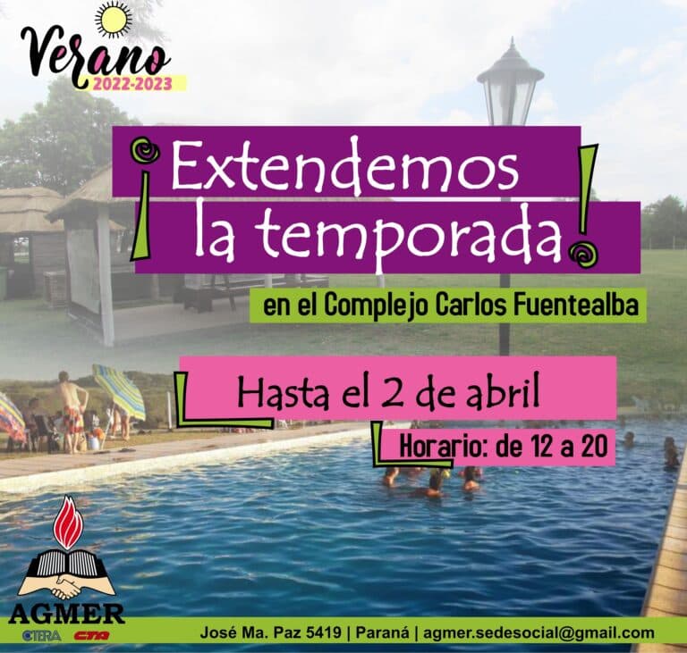 Camping de AGMER: la temporada se extiende hasta el 2 de abril