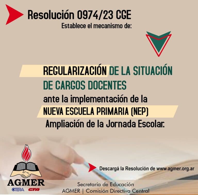Sobre la regularización de la situación de cargos docentes ante la implementación de la Nueva Escuela Primaria (NEP)