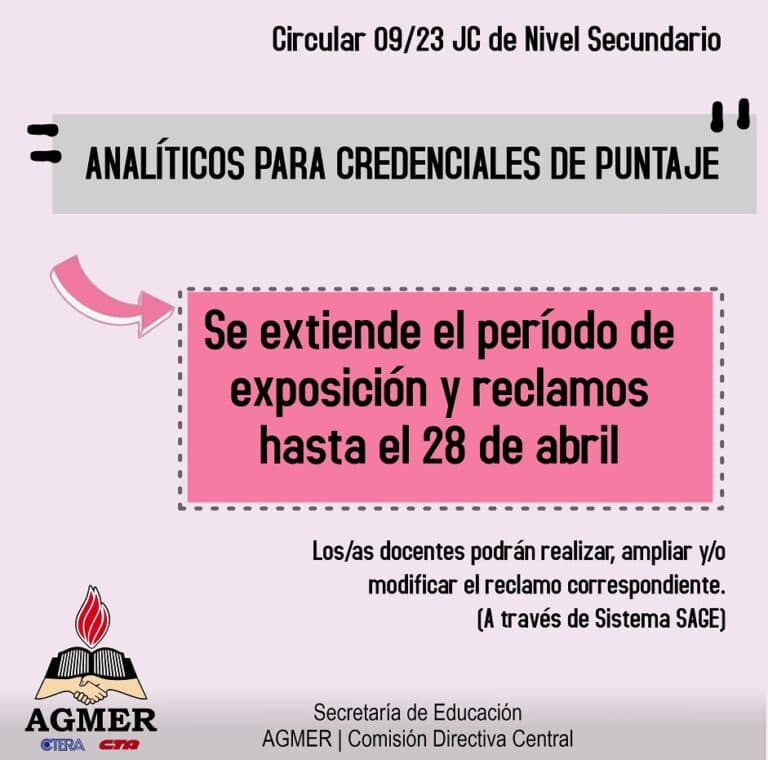 Se extiende el período de visualización y reclamos de analíticos provisorios