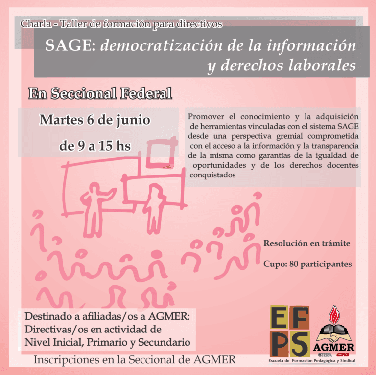 Charla-taller “SAGE: democratización de la información y derechos laborales”