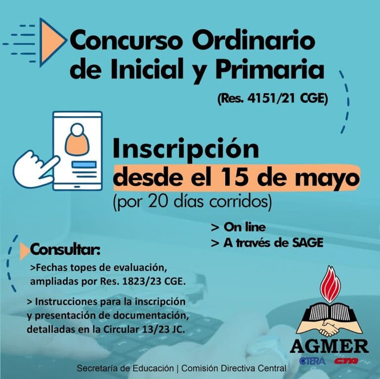 Concurso ordinario de Inicial y Primaria: comienza la inscripción