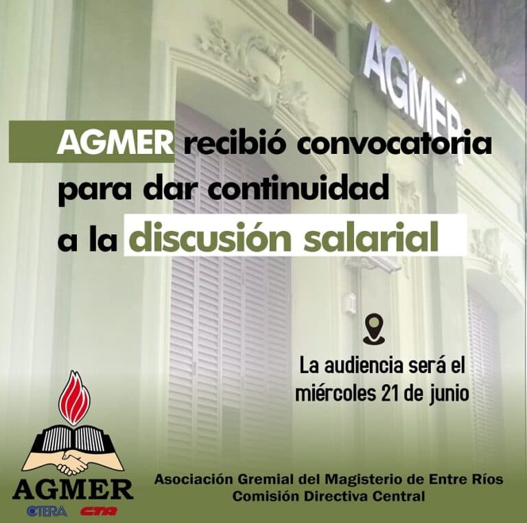 AGMER recibió convocatoria para continuar las negociaciones paritarias