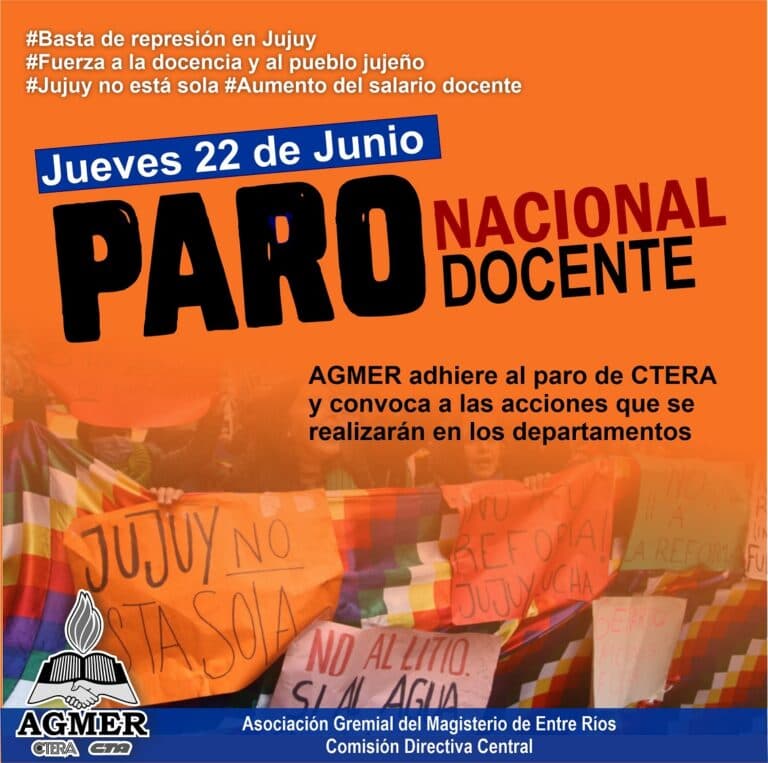 AGMER se suma al paro nacional con acciones departamentales