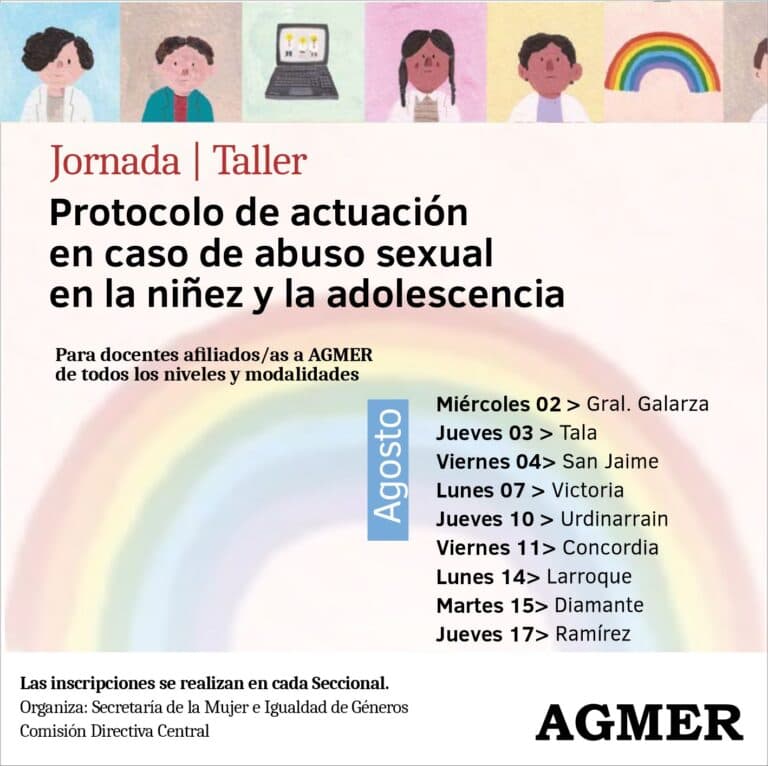 Continúan en agosto los Talleres sobre Protocolo de actuación ante casos de Abuso Sexual Infantil (ASI)
