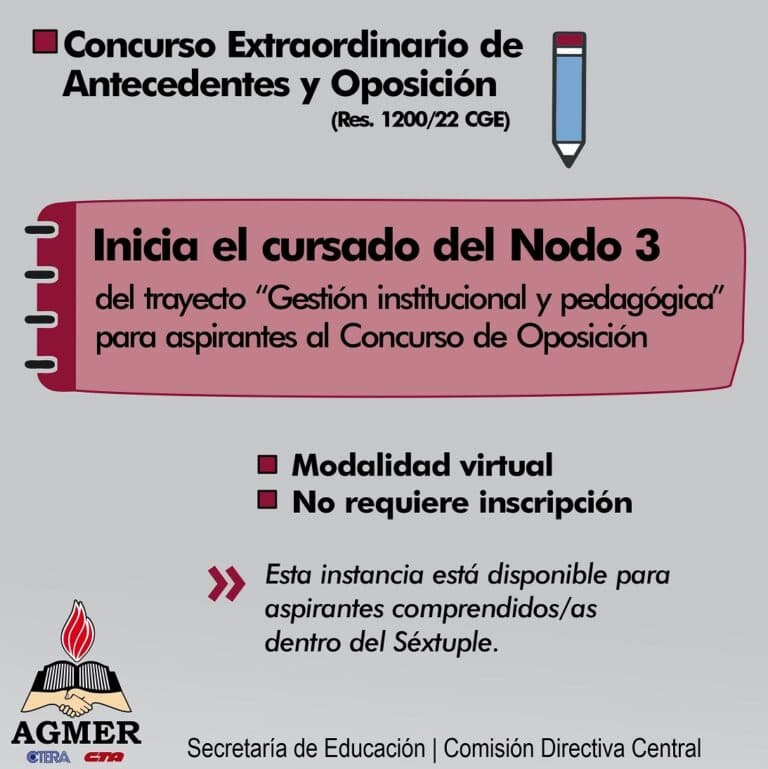 Para aspirantes al Concurso de Oposición: inicia el cursado del Nodo 3