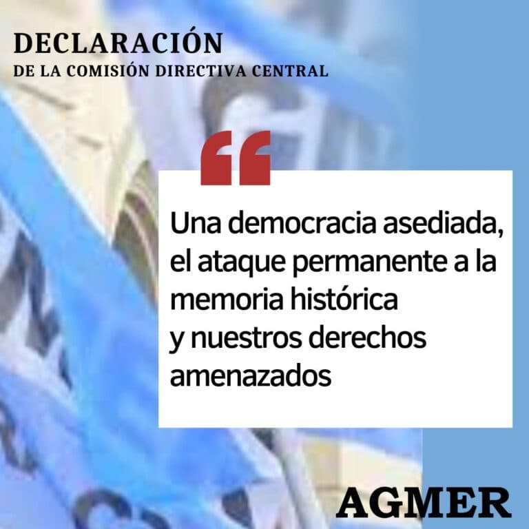 Declaración de AGMER CDC