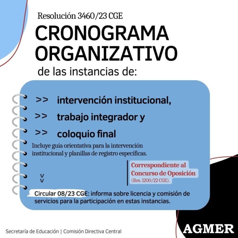 Concurso de oposición: Cronograma organizativo