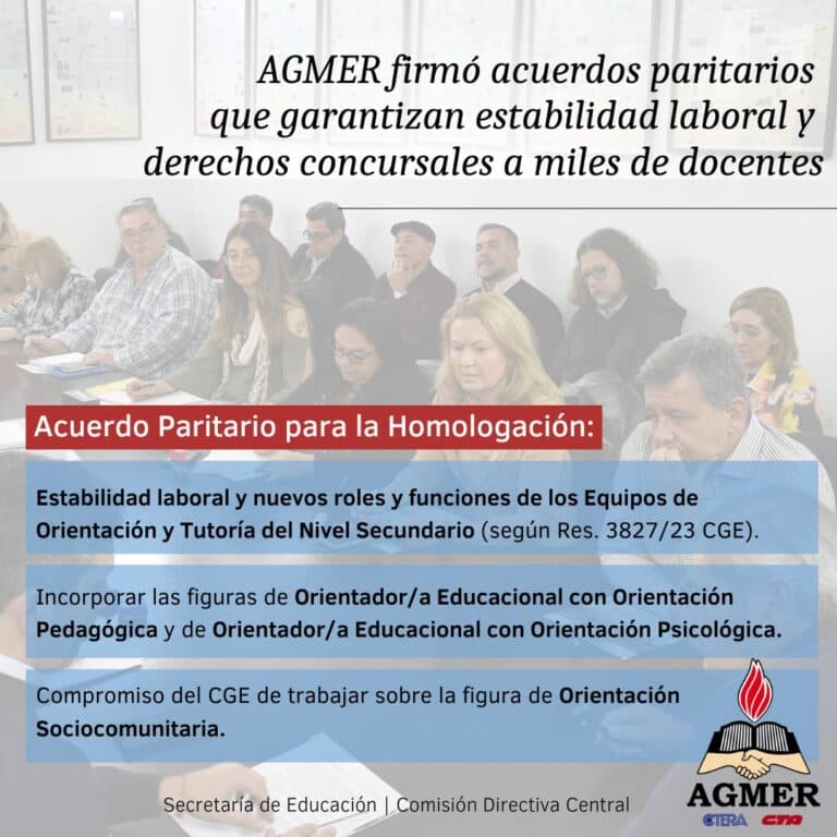 Acuerdos paritarios para la homologación