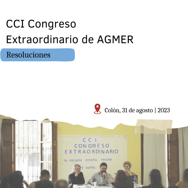 Resoluciones del CCI Congreso Extraordinario de AGMER (31 de agosto, Colón)
