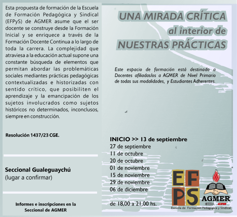 Propuestas de formación docente para afiliados/as. Nuevas fechas y sedes