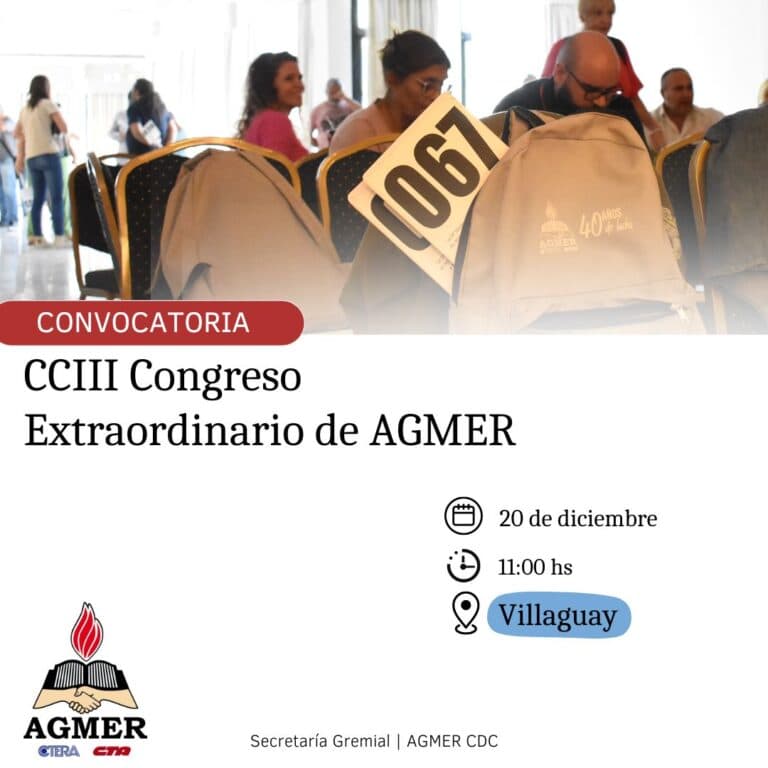 Convocatoria a Congreso Extraordinario de AGMER