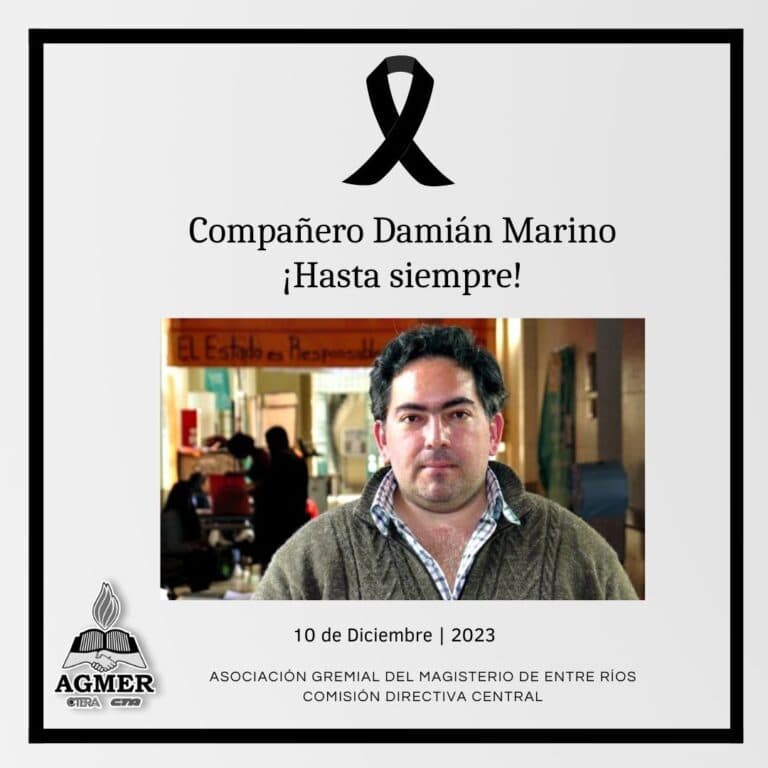 Compañero Damián Marino, ¡hasta siempre!