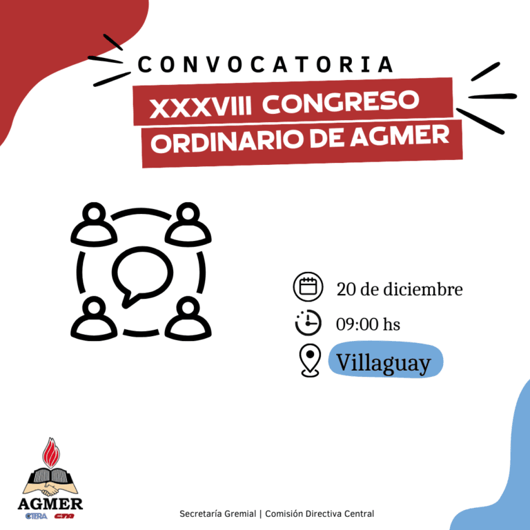 Congreso Ordinario de AGMER – Convocatoria