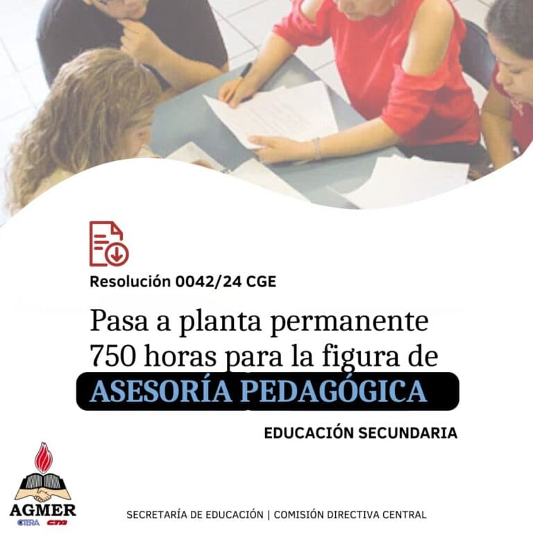 Pasan a planta permanente horas cátedra de Asesoría Pedagógica de Secundaria